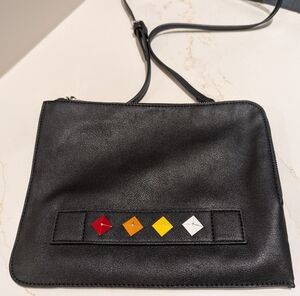 Carpisa Stylish Black Crossbody Bag with Colorful Accents